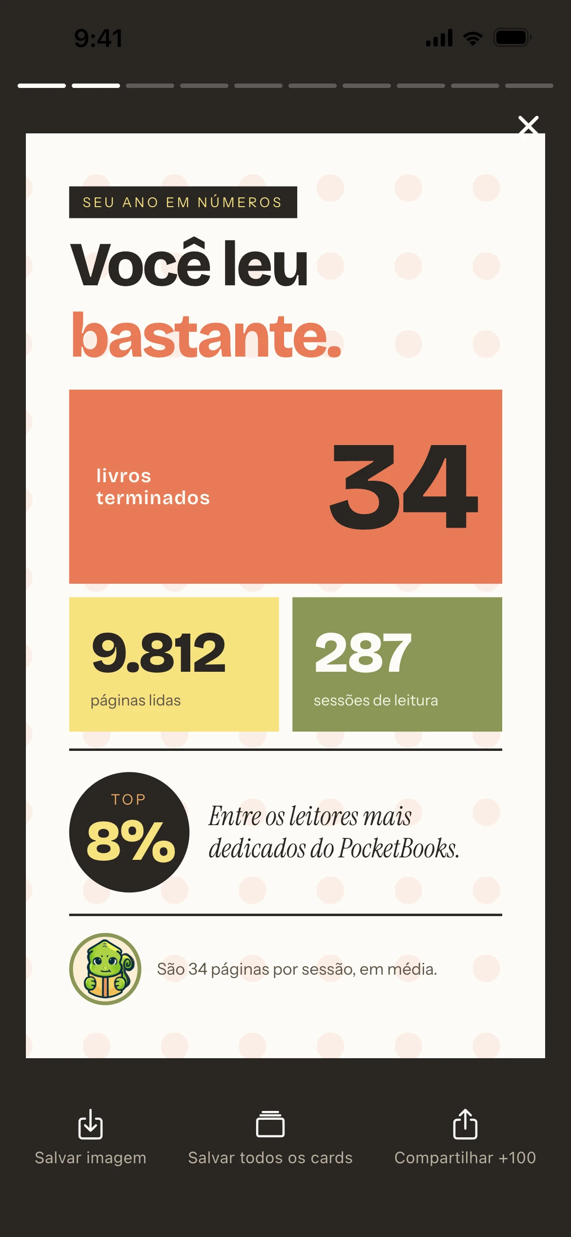 Seu ano de leitura, em cards